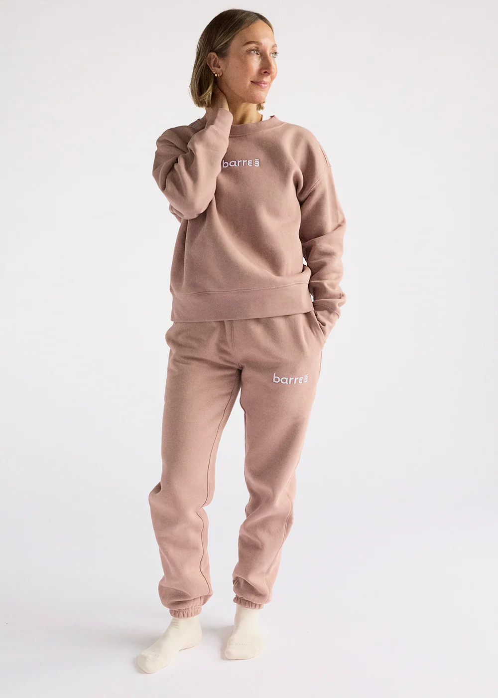 b3 Women's Crewneck Sweatshirt - Clay/White Puff - Image 4